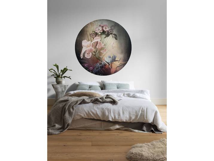 Fototapete KOMAR Flemish Flowers , bunt (beige,rosa), B:125m H:125m, Vlies, Tapeten, Fototapete