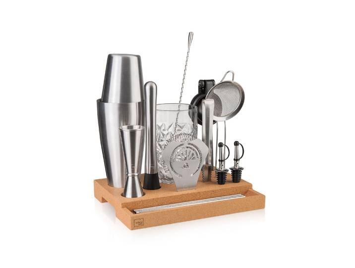 VACUVIN Cocktail Shaker 16-teilig 0.75 l , grau (edelstahl), B:27,1cm H:22,3cm T:15,3cm, Shaker, Cocktail Shaker