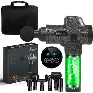 Extralink Massagepistole Pro, mit Transportkoffer, 6 Aufsätze & 30 Intensitätsstufen, mit Touchscreen