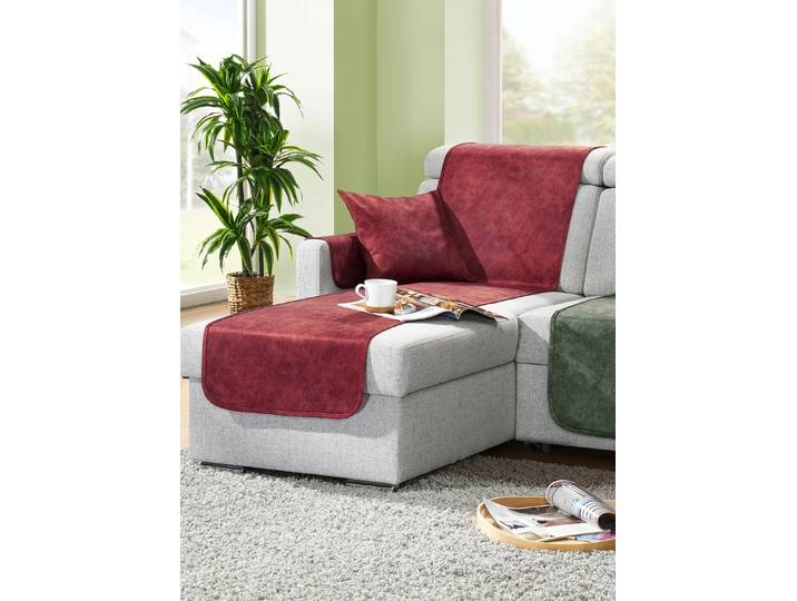 Wohnaccessoires mit Anti-Rutsch-Beschichtung, Bordeaux, Größe 103 (Couchschoner, 100x200 cm)
