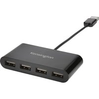 USB 2.0 4-Port Hub, USB-Hub schwarz, 4x USB 2.0 Typ-A