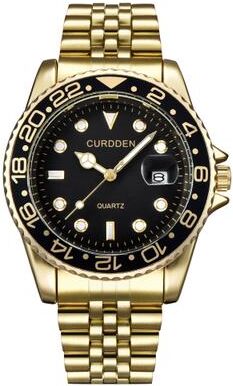USA Free Shipping Shop Womens Stainless Steel Watch With Green Dial & Date Quartz Wristwatch gold