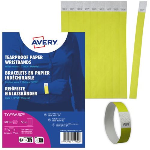 AVERY Zweckform Eintrittsbänder gelb, 500 St.
