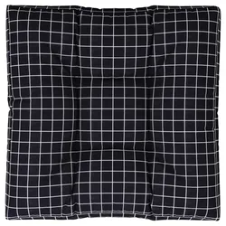 vidaXL Palettenkissen Schwarz Karomuster 70x70x12 cm Stoff