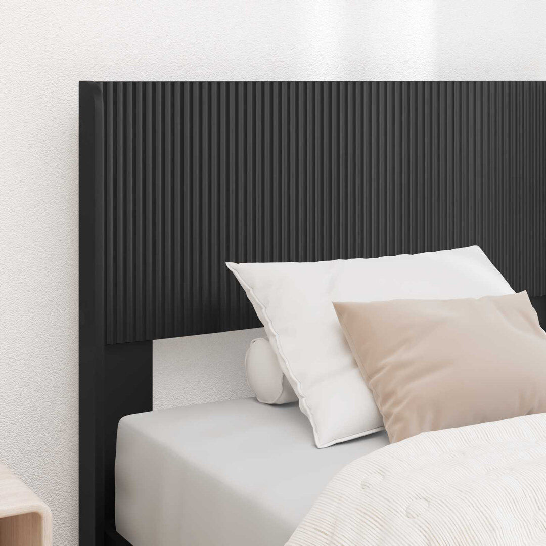 Brayden Studio Panel Headboard Black Single (3')