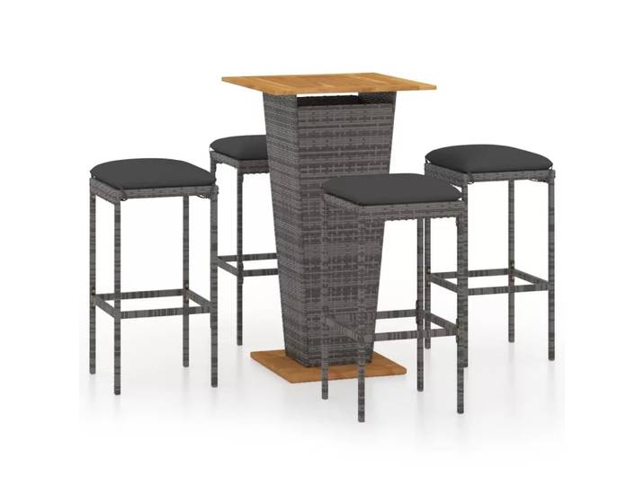 VidaXL - Bar-set poly-rattan, One Size, Grau