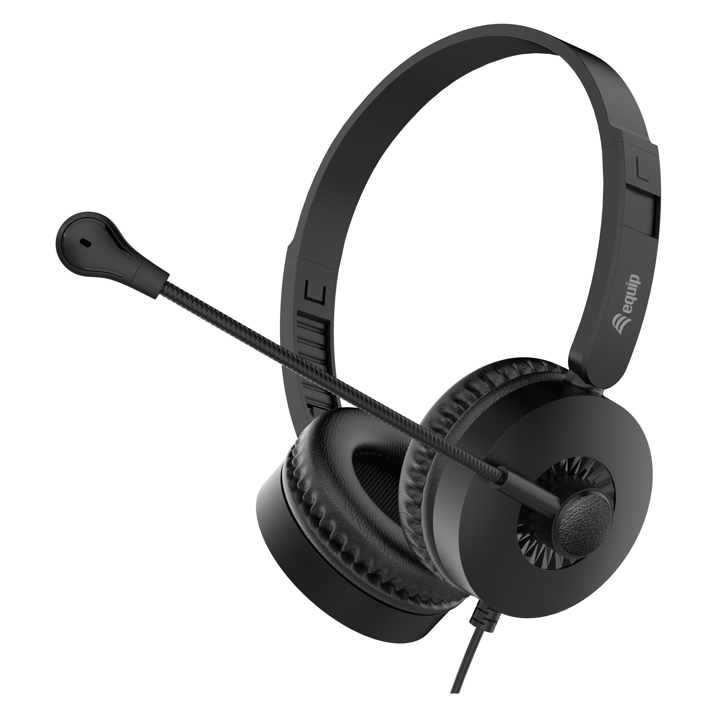 equip Stereo-Headset Wired mit Mikro USB-A 2.00m schwarz (Kabelgebunden, USB-A) (245301)