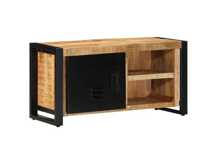 Meuble TV 80x30x40 cm bois massif de manguier brut banc tv meuble hifi centre de divertissement buffet tv meuble