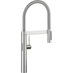 Blanco, Küchenarmatur, CULINA-S II Sensor PVD steel Hochdruck Mit herausziehbarem Schlauch Wechsel von Klarstr