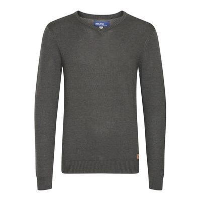 Strickfleece-Pullover BLEND "Strickpullover BHDansel", Herren, Gr. M, grau (charcoal), Obermaterial: 50% Baumwolle CO. 50% Polyacryl PAN., Pullover
