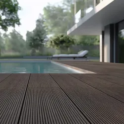 HOME DELUXE WPC Terrassendielen Komplettset (inkl. Unterkonstruktion) SAMANA - Dunkelbraun 40m2