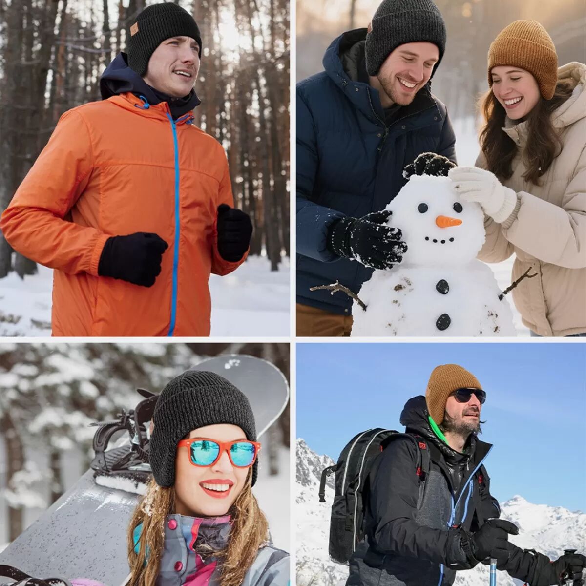 INF Strickmütze - Einheitsgröße: Warme, winddichte Ohrenklappenmütze für Outdoor-Aktivitäten Braun