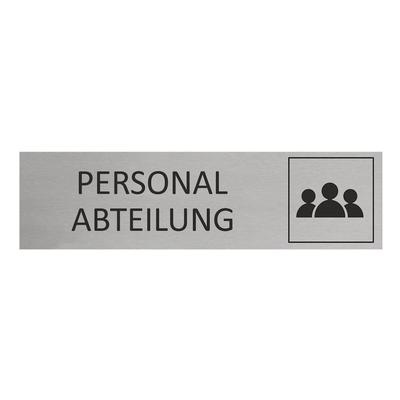 CombiCraft Aluminium Türschild Personalabteilung 165x45mm mit 3M-Tape