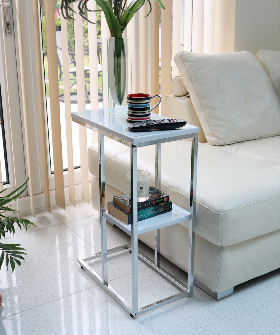 Metro Aubriyana Rectangular Side Table White 66.5cm H X 46cm W X 26cm D