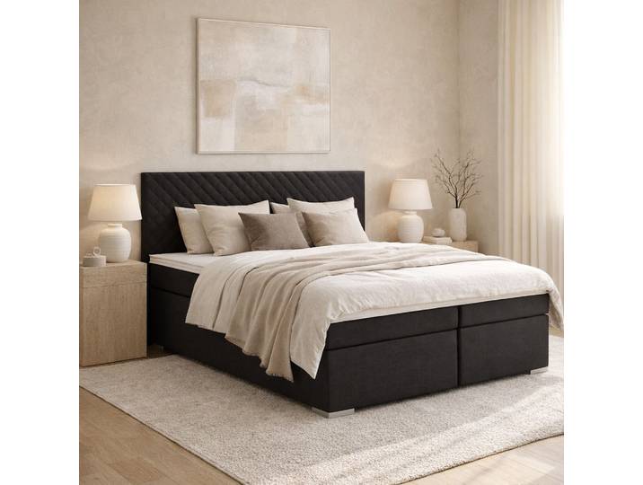 Boxspringbett Mali New in Schwarz ca. 180x200cm