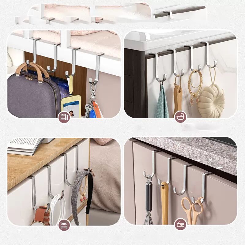 INF Crochets de porte d'armoire, doubles crochets pour cuisine, paquet de 2 L
