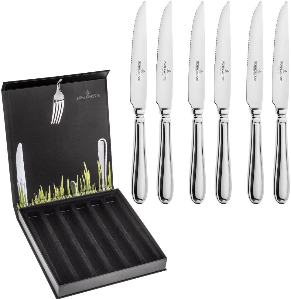Steakmesser "Landhaus, im Geschenkkarton", silber (silberfarben), B:19,3mm, Edelstahl, PICARD & WIELPÜTZ SOLINGEN, Essmesser, Steakmesser, praktisches Steakmesser-Set
