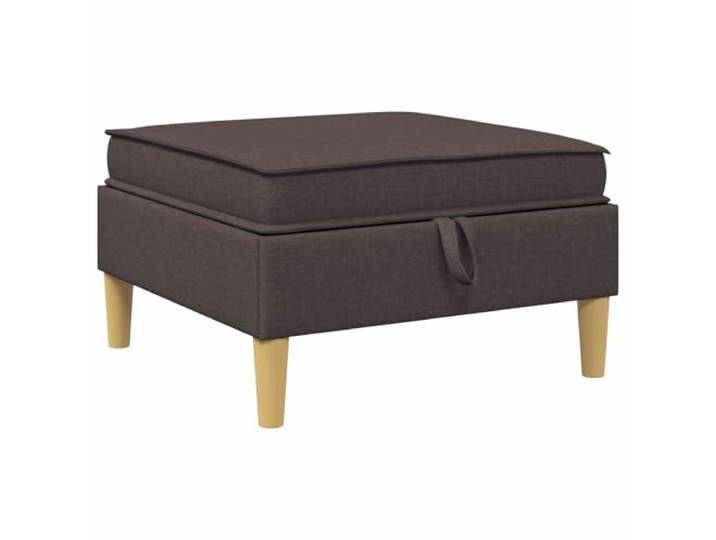 IBUQDDV Sofa-Hocker mit Stauraum Dunkelbraun Stoff Quadratische Form, Holzrahmen, Schaumstoffpolsterung, verstecktes Fach, pflegeleichtes Tuch
