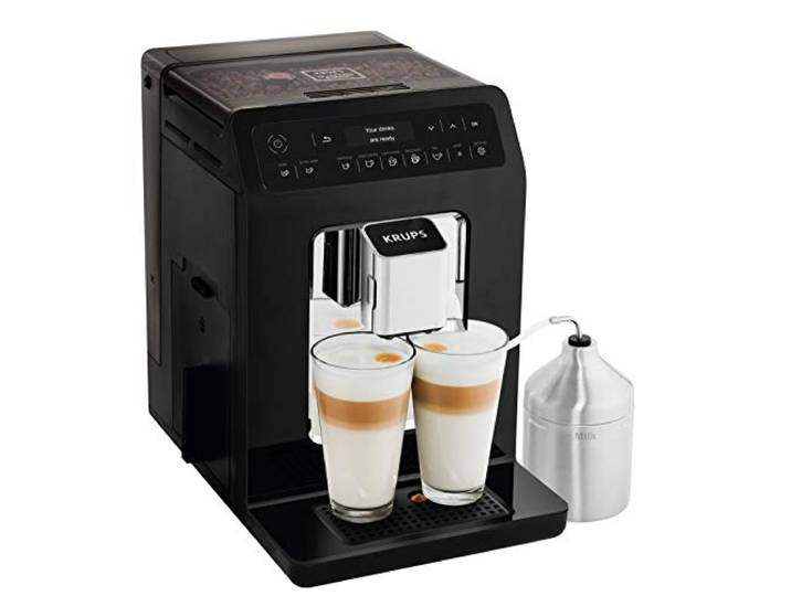Krups EA8918 Evidence Kaffevollautomat OLED-Display Barista Quattro Force Technologie 12 Kaffee 3 Tee Variationen One-Touch-Cappuccino 2-Tassen Funktion schwarz
