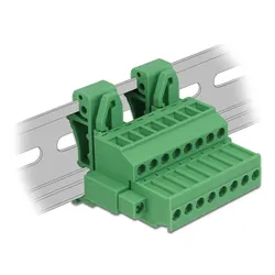 DELOCK Terminalblock Set f. Hutschiene 8Pin m. Schraubverr.