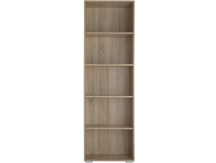 Bibliothèque 5 étagères effet bois de chêne mat