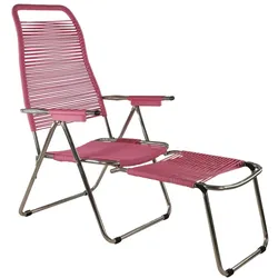 Gartensessel Spaghetti von Fiam aus Aluminium, Retro Chic, verstellbar, pink, ideal für Outdoor