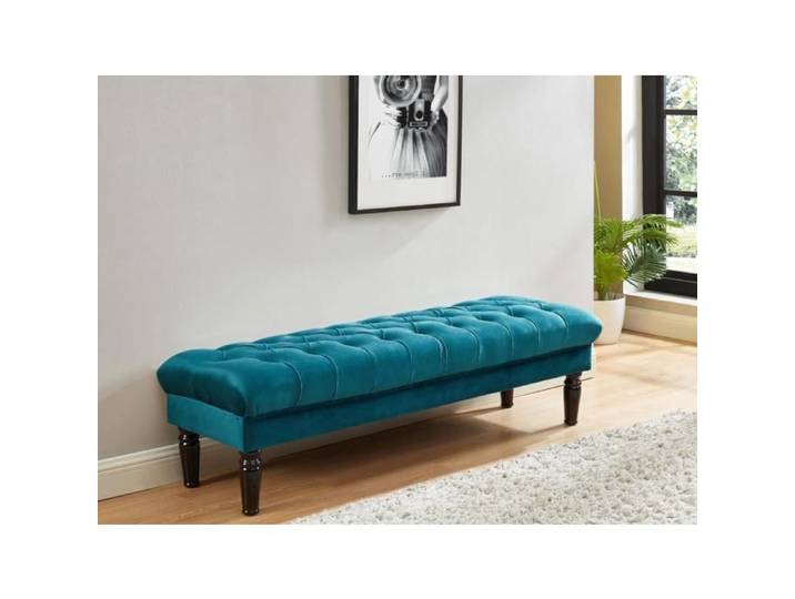 Banc RINALDO - Velours bleu canard