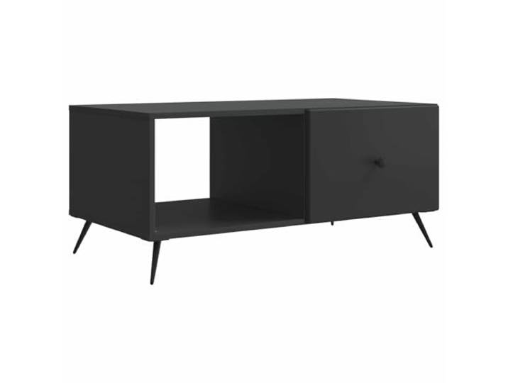 IBUQDDV Couchtisch Schwarz 90 x 50 x 40 cm Holzwerkstoff Rechteckiges Format, klassisches Design, Platz für Getränke, Zeitschriften und Deko, vielseitig kombinierbar