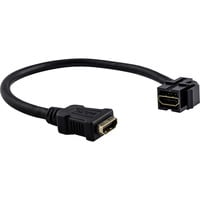 High Definition Multimedia Interface Keystone mit Kabelpeitsche, Keystone-Modul schwarz, Retail