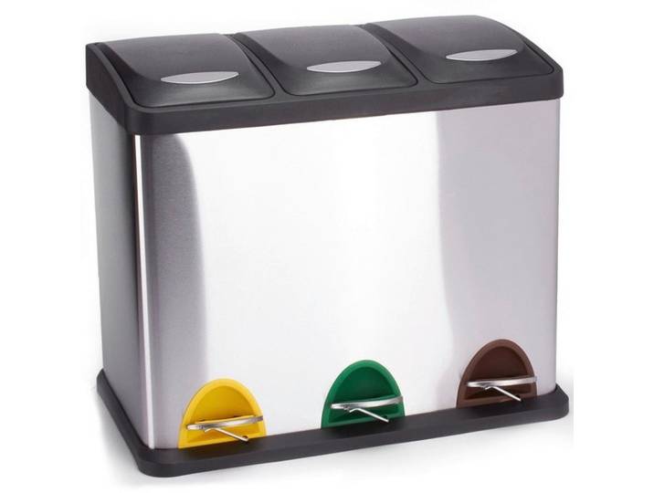 Treteimer, Silberfarben, Kunststoff, 24 l, 26.5x39.5x46 cm, Haushalt & Reinigung, Reinigung, Mülleimer & Abfallsammler