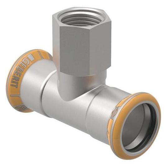 Geberit Mapress Therm T-Stück mit Innengewinde: d=35mm, Rp=1/2", d1=35mm (T-Verbindung) (10415440)