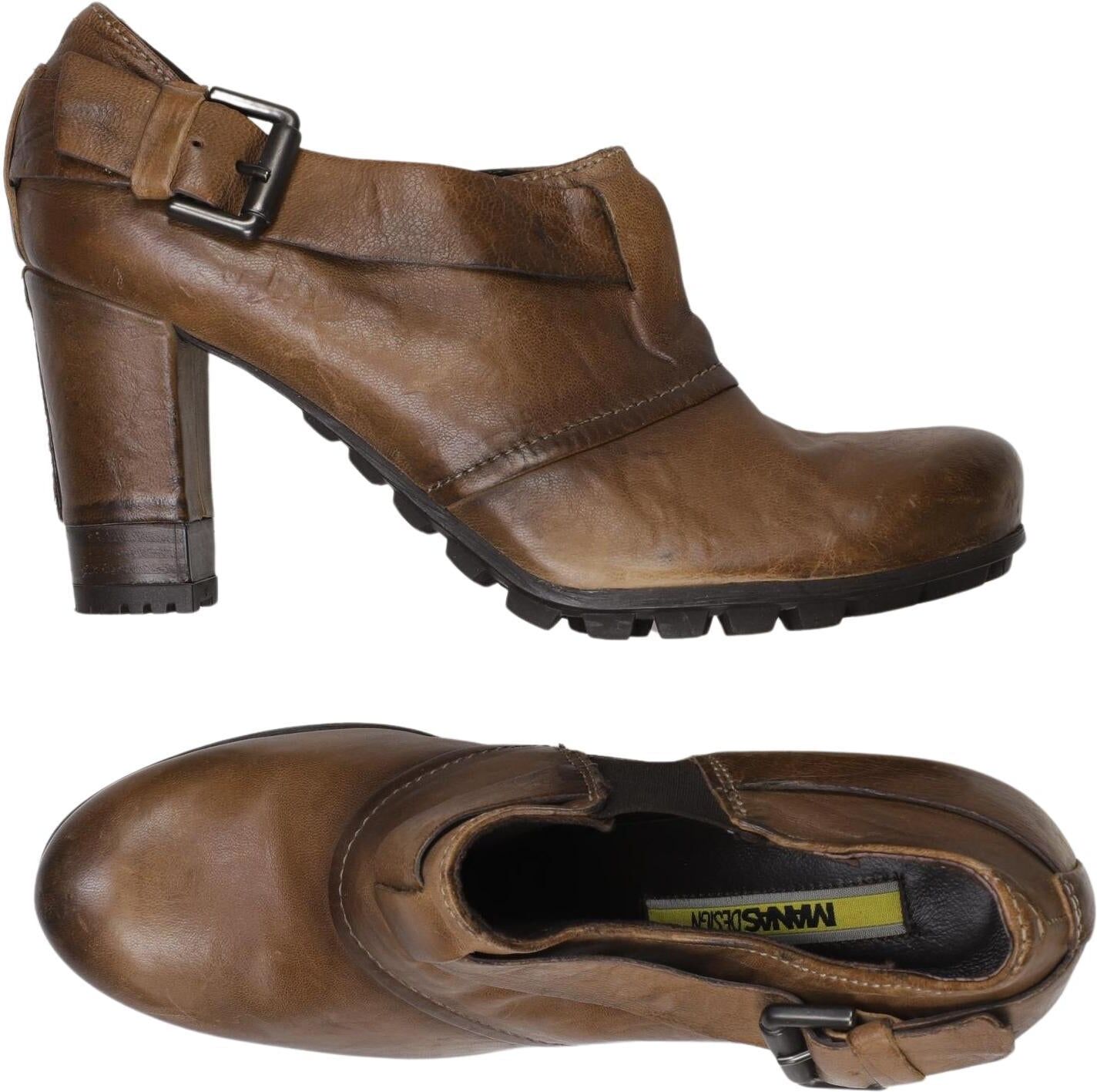 manas Damen Halbschuh, Braun, Gr. EU 38, Leder - Second Hand