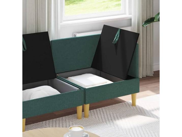 KTHLBRH Modulares Sofa-Set, 3-teilig, Dunkelgrün mit Stauraum Modernes Design, langlebiger Stoff, bequemer Sitz, abnehmbare Bezüge, pflegeleicht