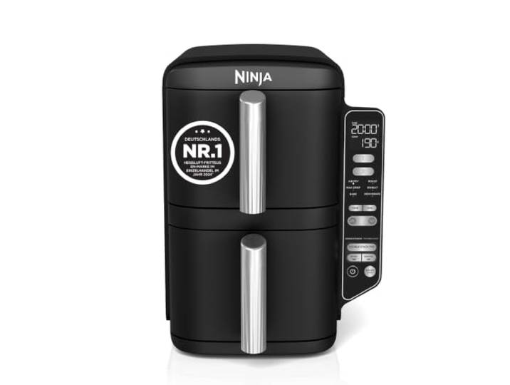 Ninja Double Stack Heißluftfritteuse, 7,6 L, 6 Portionen, Schwarz
