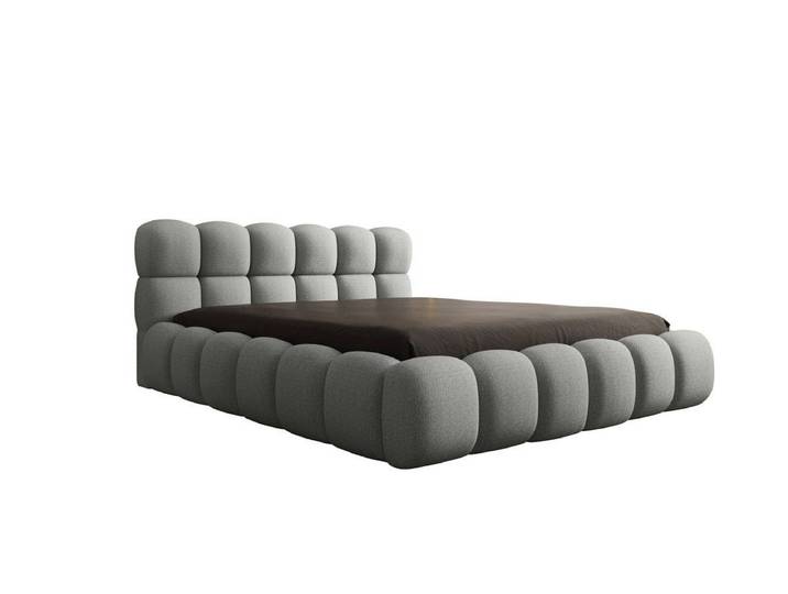 Luxusbetten24 Polsterbett Designer Polsterbett Boston Bouclé, mit Stauraum