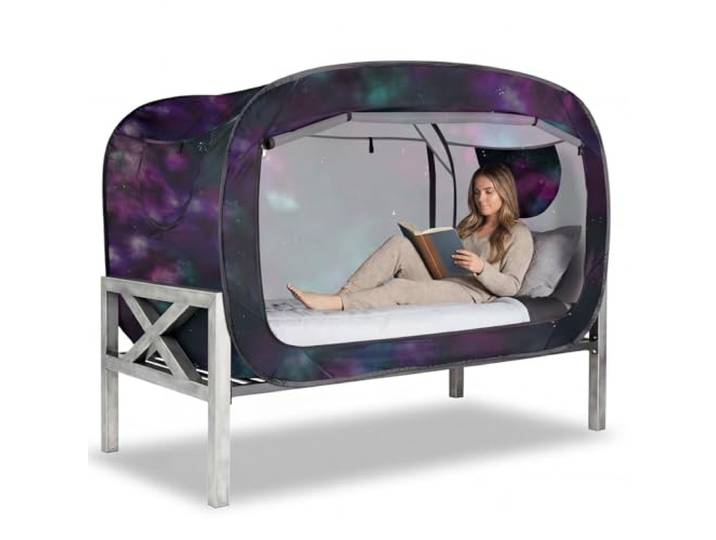 ANC POP Bettzelt Vollbett Baldachin Tragbares Traumzelt für Erwachsene Indoor Schlafzelte mit 2 Türen Atmungsaktive Private Space Zelte Galaxy