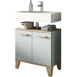 WASCHBECKENUNTERSCHRANK grün, Eiche, Badezimmer Unterschrank skandinavisch 60 cm
