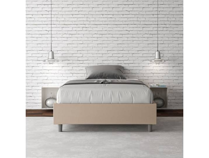 Cadre de lit coffre - Azelia - 120x190 - Sommier relevable - Gris - Made in Italie