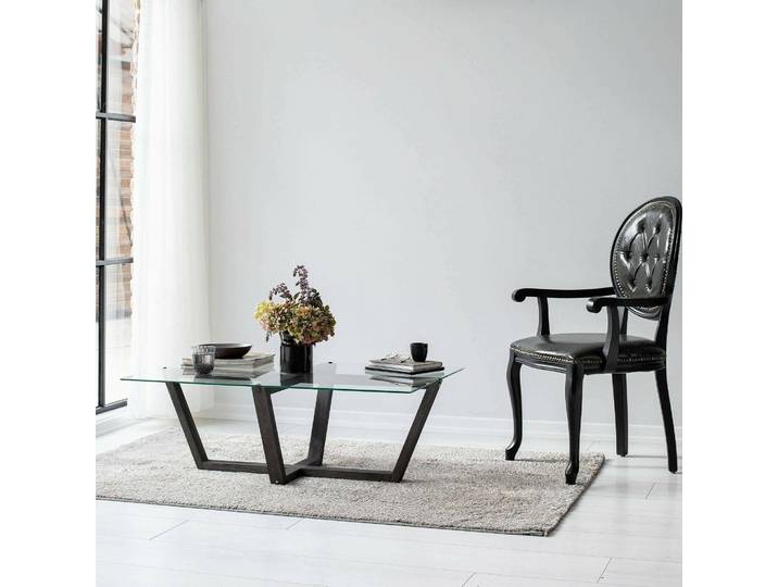 Visconti - Table Basse\, 105x65x35h cm Noir Anthracite\, Forme Rectangulaire