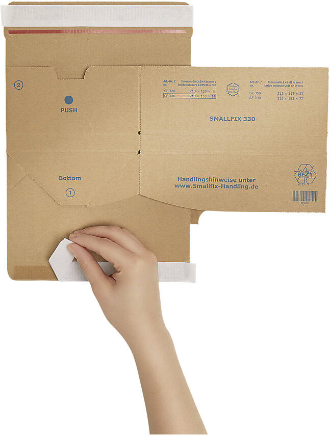 Versandverpackung, 1-wellig, braun, LxBxH 213 x 153 x 8 mm, ab 300 Stk ratioform flow
