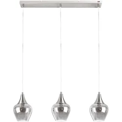 Nino Leuchten, Pendelleuchte, Pendelleuchte 'Drop' 3flg nickel matt 33050301 (E14)