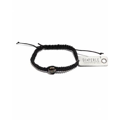 Perlenarmband DI PERLE "Tahitiperlen Armschmuck Armband, 21 cm, Makramee", schwarz (anthrazit, grau), Armbänder, Damen, diperle_21, Perlen, Perlenarmband