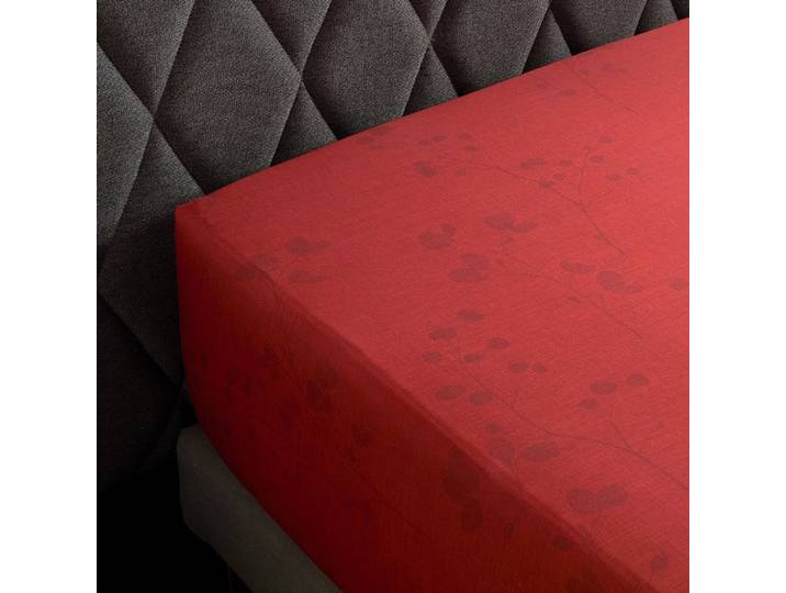 Drap housse satin rouge 90x190 cm