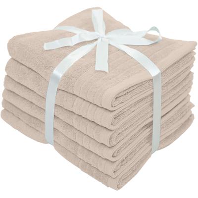 Handtücher OTTO HOME "Sanremo Premium, Premium Handtücher, 600 gr/m², 40x70cm", weiß (sand), B:40cm L:70cm, Frottier, Frottier, Handtücher, mit Bordüre, flauschig & weich, dicke Qualität, 5 Jahre Garantie