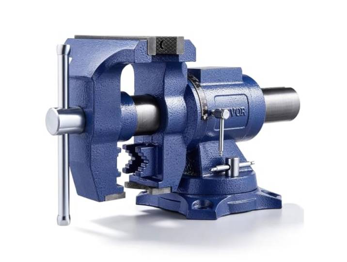 VEVOR Étau Établi Polyvalent Largeur Mâchoire 165 mm\, Étau Atelier Fonte Ductile\, Ouverture Max de Mâchoire 125 mm\, avec Enclume\, Tête Base 360°\, Gorge 75 mm\, pour Réparation Tuyaux\, Travail Métaux