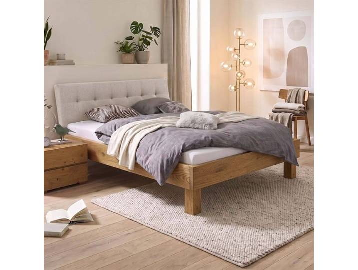 Bett Santa Luiza Wildeiche Massivholz 180x200cm klassischer Stil, Mit Kopfteil