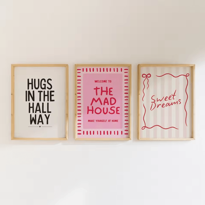 Inspire Curations Colorful Typography Canvas Wall Art Prints Frameless Quote Wall Art Decor Modern Posters tl2314 3pcs 30x40cm No Frame