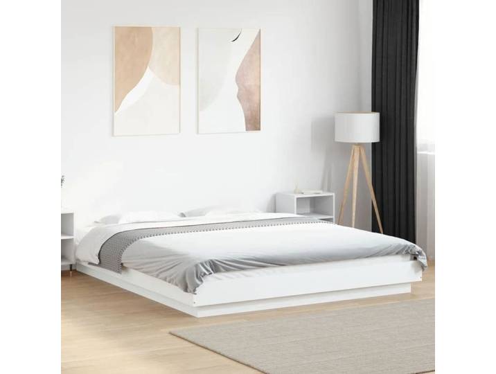 CHIC Lit adulte 2 places - 160x200 cm Structure/Cadre de lit blanc 160x200 cm #Sara70210