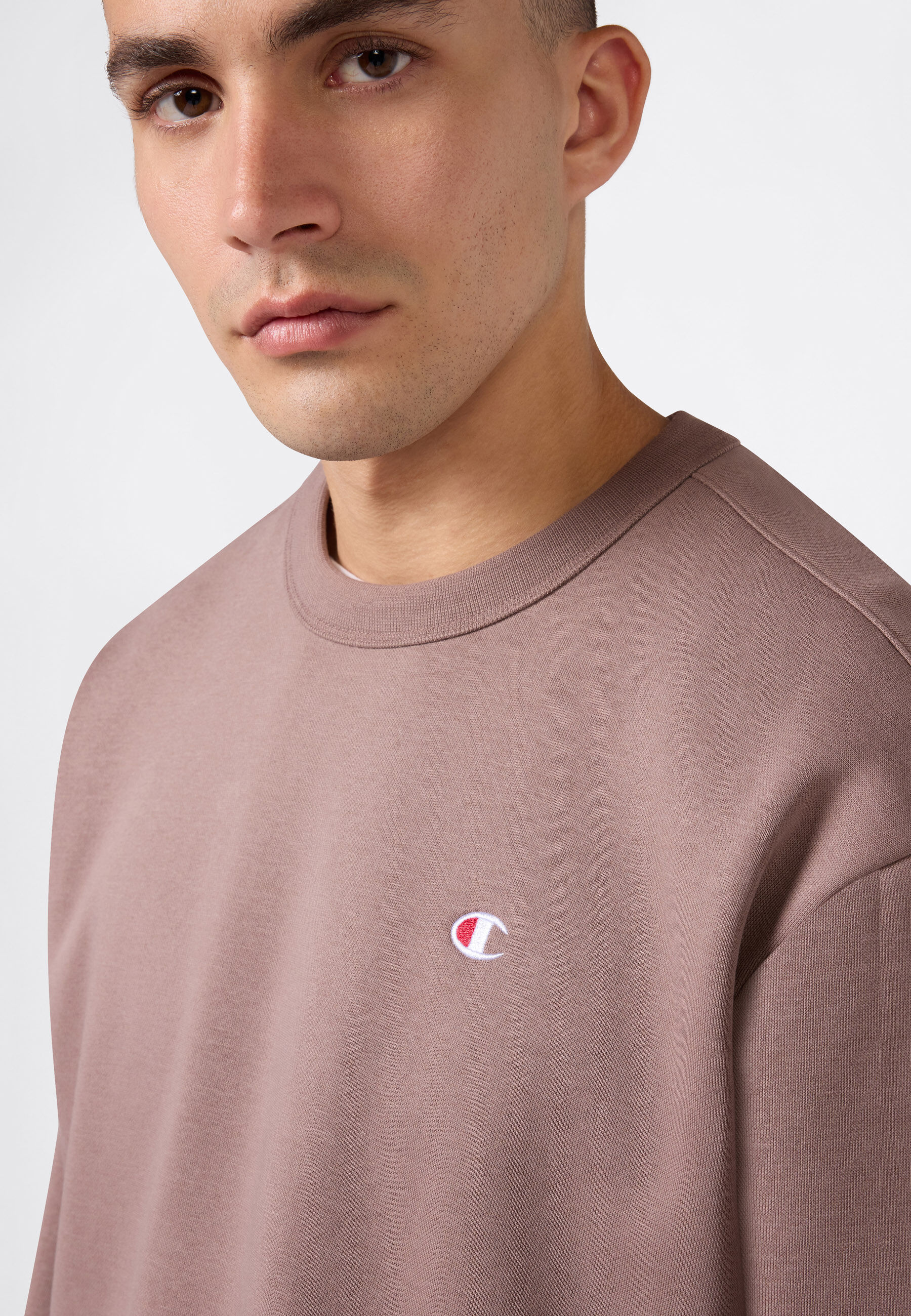 Sweatshirt CHAMPION "SPORTWEAR CREWNECK Relax Fit", Herren, Gr. L, braun (dpu), Obermaterial: 67% Baumwolle, 33% Polyester, Sweatshirts Sweatshirt, mit Langarm-Design dpu L