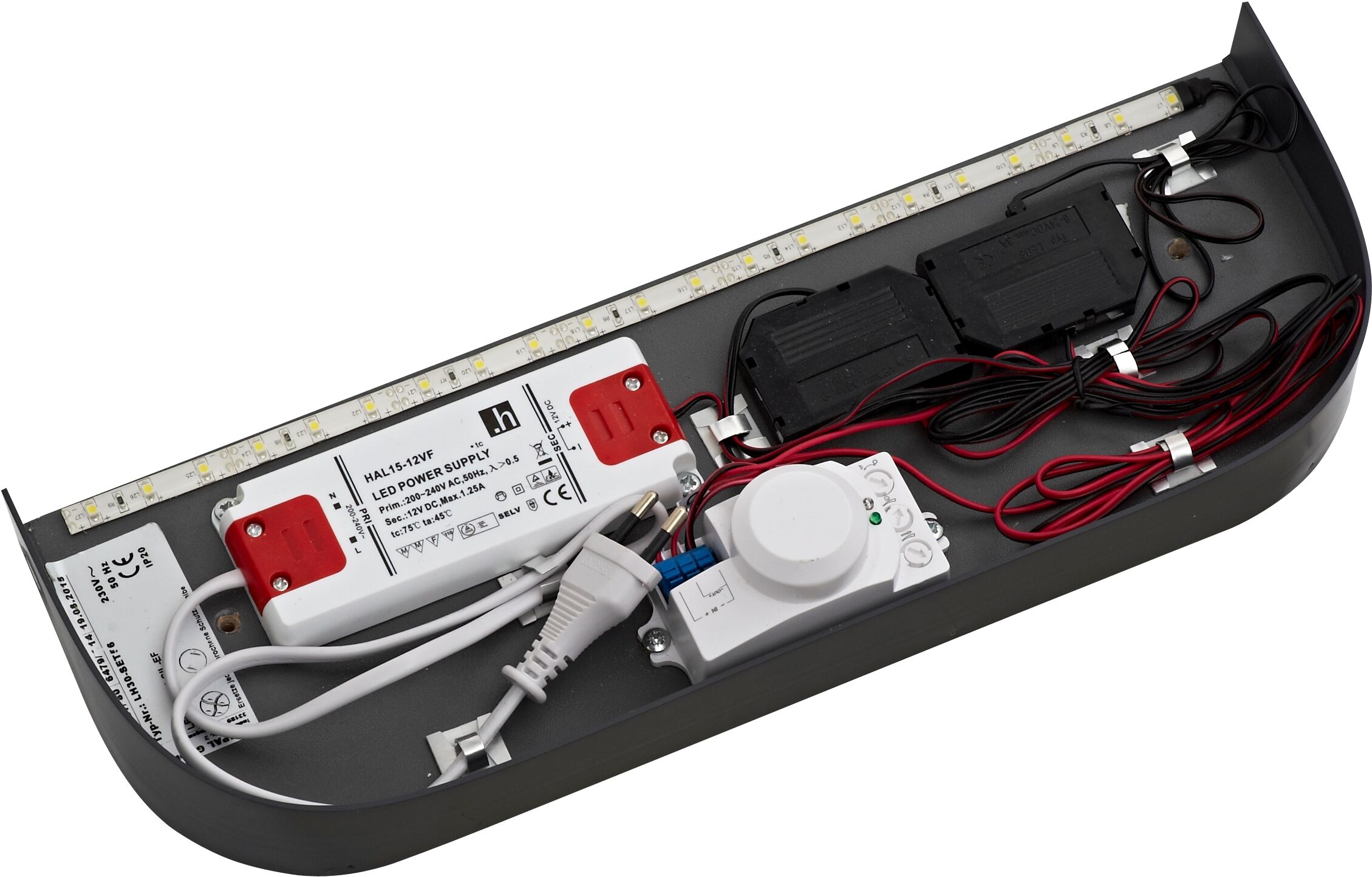 LED Einbauleuchte SAPHIR, grau (schwarz), B:37cm H:5,2cm T:12,8cm, Leuchten, LED Einbauleuchte